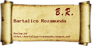Bartalics Rozamunda névjegykártya